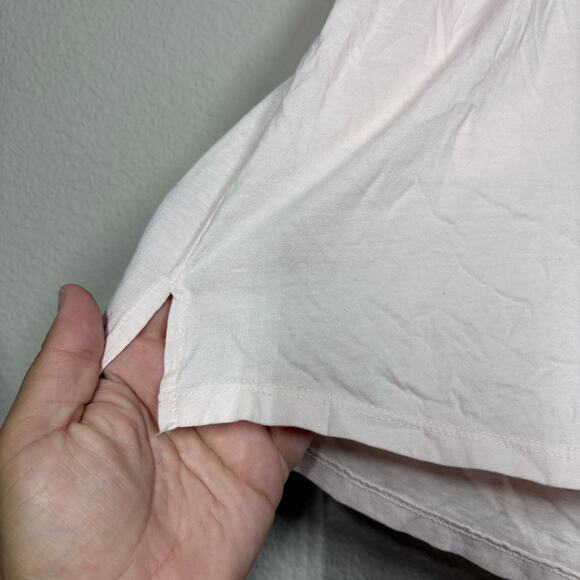 Donni Womens Small Henley Shorts Peony Light Pink Cotton Elastic Waist - Picture 4 of 9